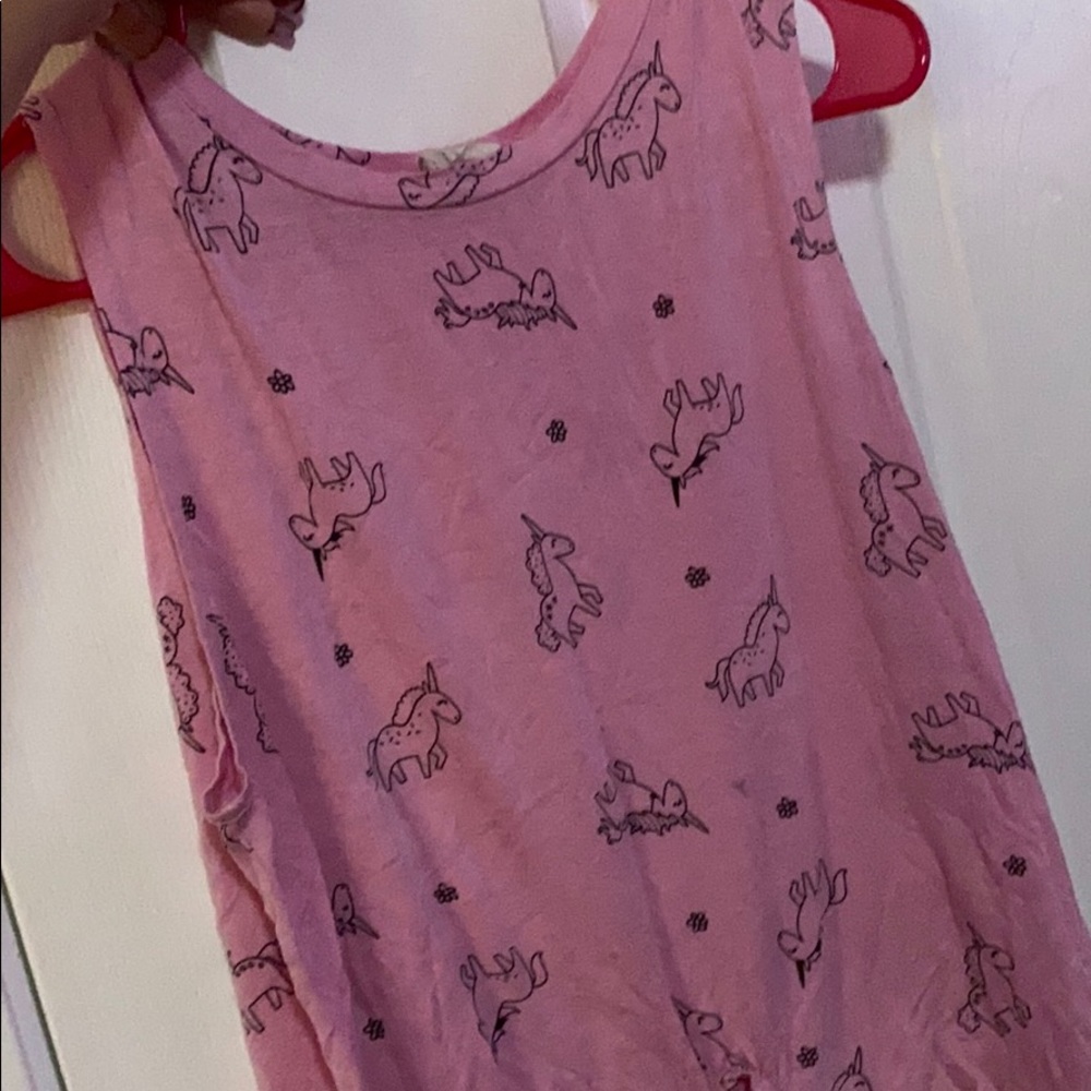 Kawaii pink unicorn tank top